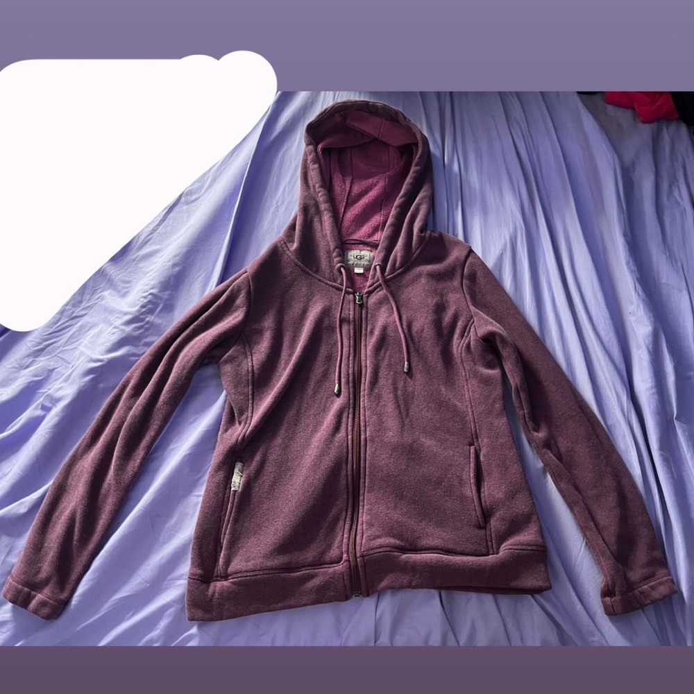UGG Australia Plum Purple Zip Up Jacket Hoodie Size Medium